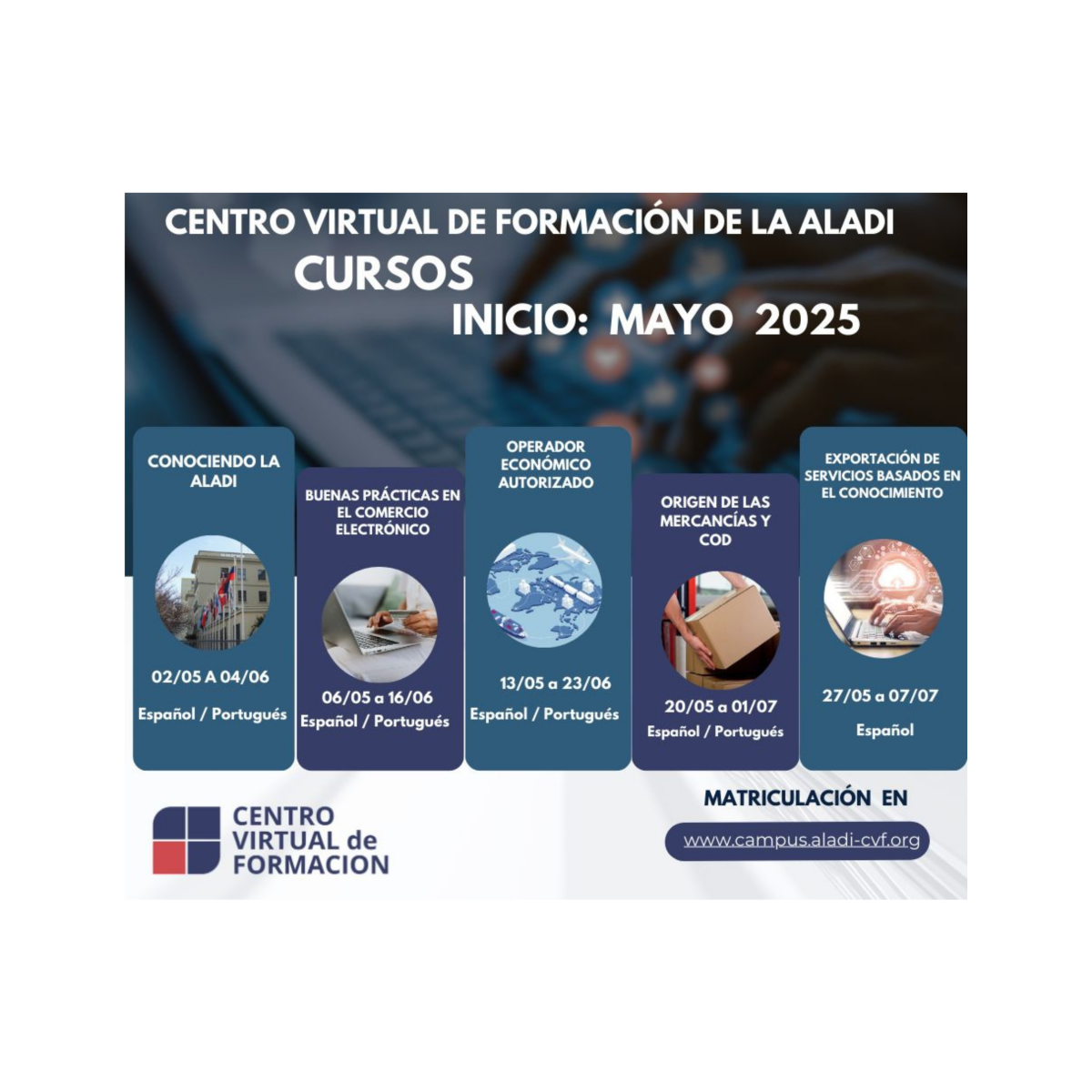 ALADI: Próximos inicios de cursos virtuales
